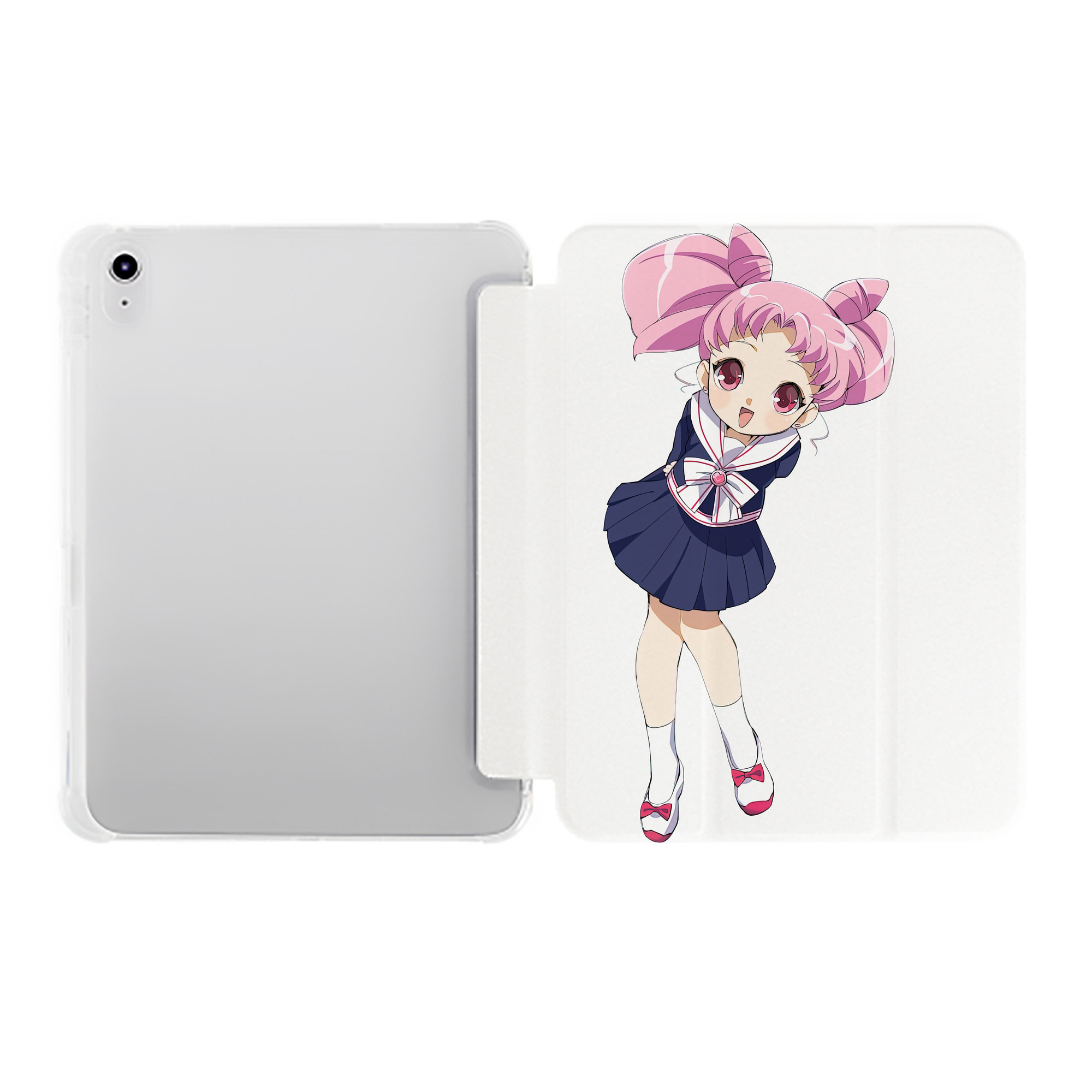 （画像用） 美少女戦士セーラームーン ちびうさ Sailor Moon Chibiusa Tsukino Usagi Small Lady Serenity IPad ケース ペン収納付き 三つ折りスタンド PUレザー×シリコン 対応機種9.5/10.5/10.9インチ